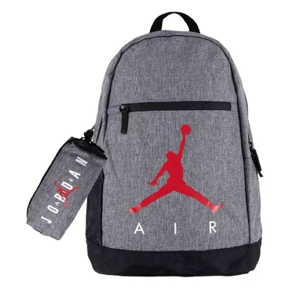 JORDAN Air Carbon Heather School Backpack with Pencil Case - Picture 1 of 4